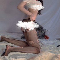 Teasing Han production: Brother tearing me fun hand tearing black stockings ultra-thin holes disposable appeal sexy