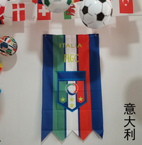 European Cup flag football decoration color atmosphere layout hotel bar KTV theme hanging flag Italy England