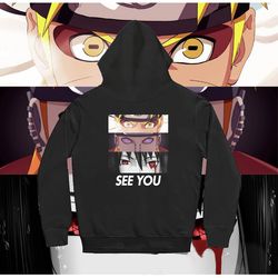 Ins Super Hot Naruto Men's Sweatshirt Naruto Celestial Eye Payne Reincarnation Eye Sasuke Sharingan Jacket