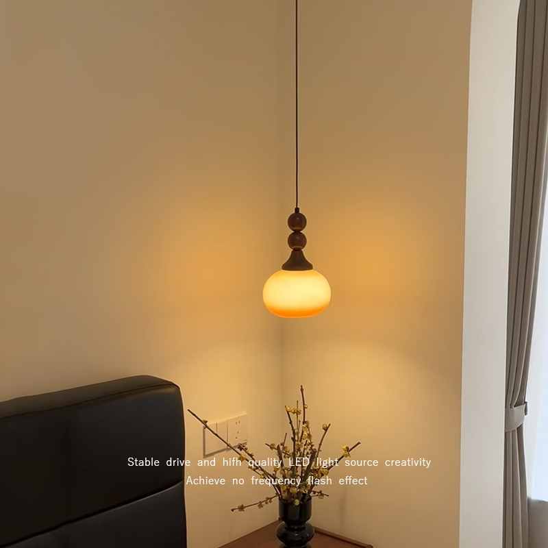 Bedside Small Pendant Light, Mid-Century Style Bedroom, Adjustable Height, Retro Creative Personality Pendant Light, Entryway, Hallway, Bar Counter Pendant Light