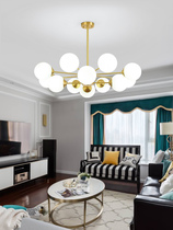 Total copper minimalist chandelier Nordic light lavish creative personality net red magic bean living room Bedroom lighting restaurant LED lamps