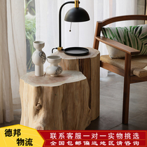 Solid Wood Wood Pile Log Tree Pier Wood Pile Bench Clothing Shop Wood Mound Bench Wood Pier Round Bench Bed Head Cabinet Tree Studs