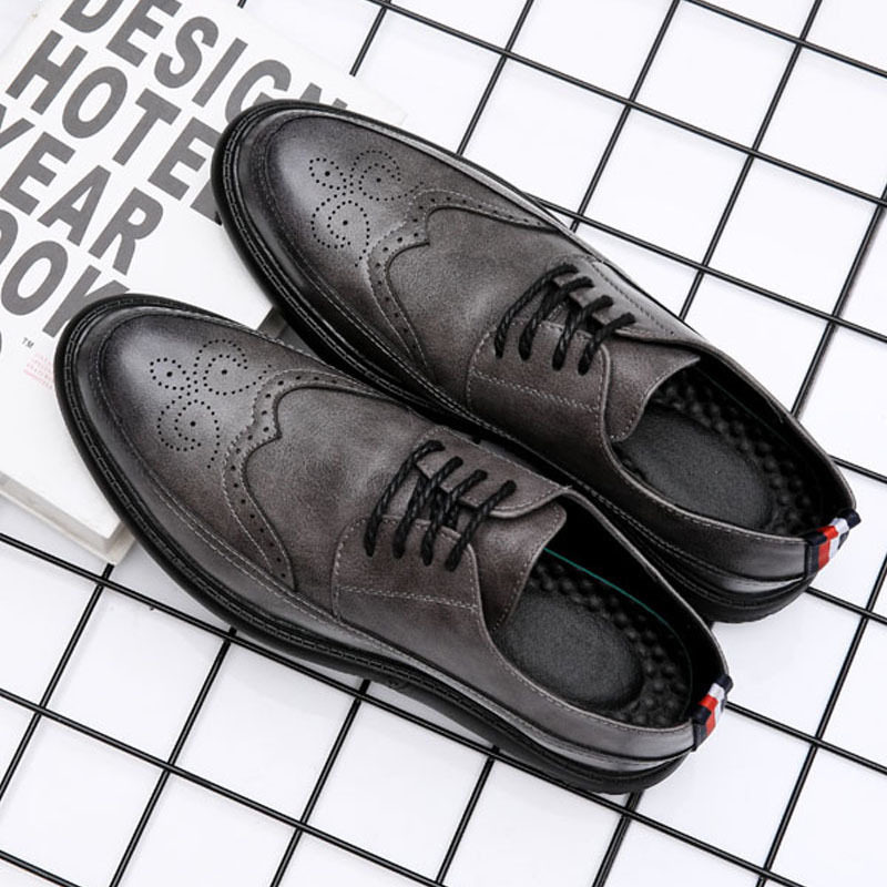 Summer Bullock Leather Shoes Male Trend Inlun Casual Shoes Young Men Genuine Leather Men's Shoes Teenagers Fit Suits