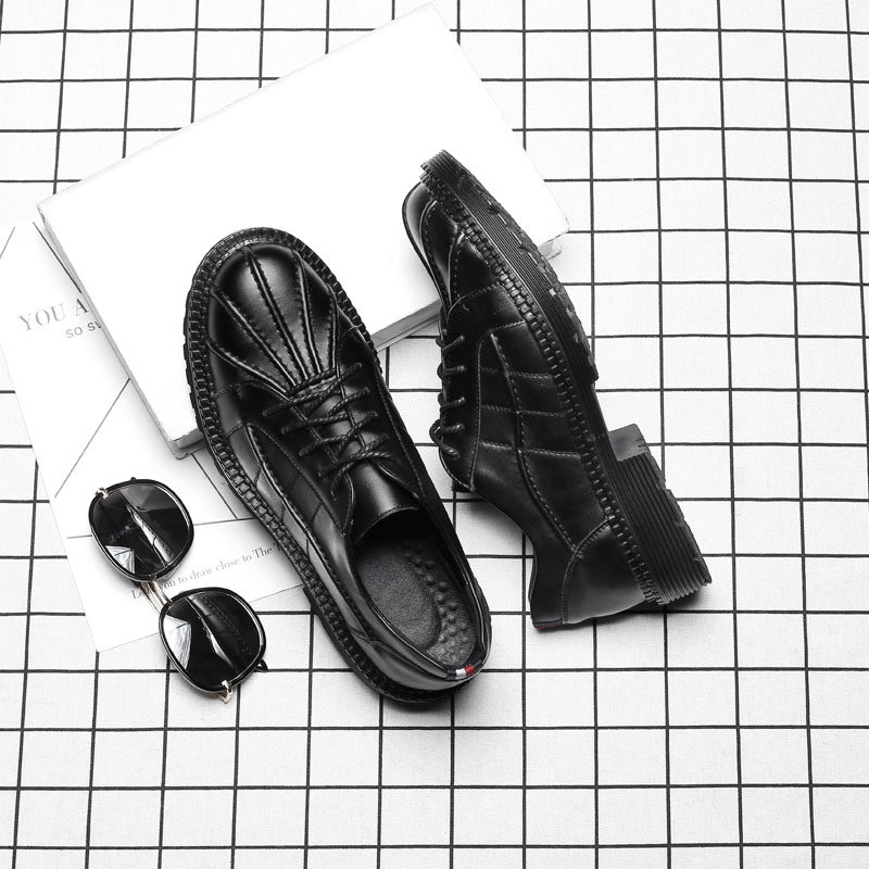 Men's shoes spring tide shoes 2021 new Korean version all-match casual shoes men's trend personality shoes British small leather shoes