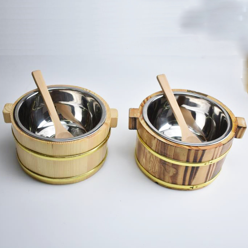 Khách sạn hấp thùng gạo nhà hàng thùng gỗ thùng gỗ thùng gỗ nhỏ thùng gỗ hộ gia đình nắp gạo bát thùng gạo bộ đồ ăn - Đồ ăn tối khay đựng đồ ăn dặm cho bé
