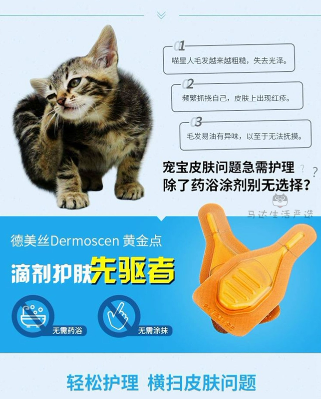 Pháp nguyên gốc Demeis gold point Bệnh da mèo làm giảm thảo dược tự nhiên ngoài mùi cơ thể - Cat / Dog Medical Supplies