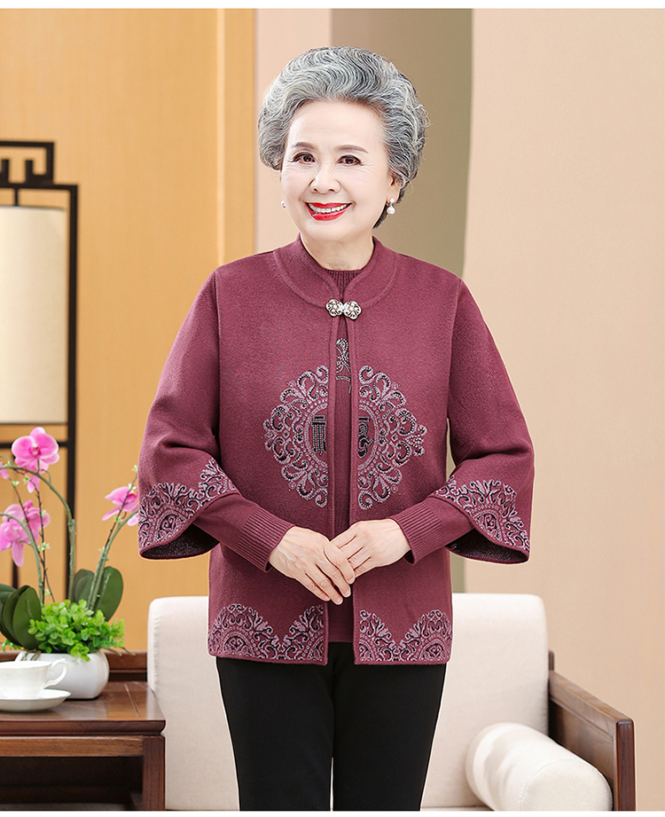 E5805 1350K ÁO LEN NỮ TAIRYA DÁNG DỘNG CẢ BỘ 2 MÓN MÙA XUÂN THU ĐÔNG TRUNG NIÊN DÙNG TRONG LỄ CƯỚI THỜI TRANG NỮ G04 SẢN PHẨM MỚI