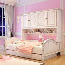 American childrens bed Wardrobe bed integrated male and female childrens princess bed space-saving single bed drag bed furniture set combination