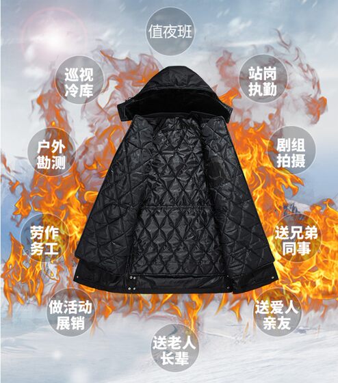 Security coat men's lengthened and thickened military cotton coat cold storage labor insurance cold-proof cotton clothing women's winter work clothes cotton-padded jacket