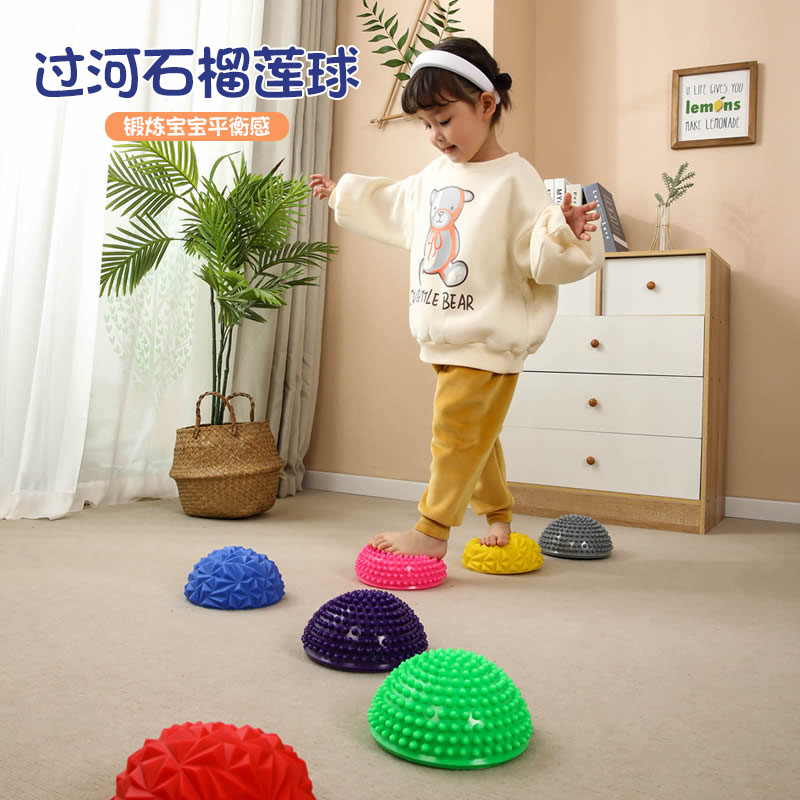Durian ball crossing the river stone sensory training equipment early education teaching aids children's tactile pad home balance board toddler toys