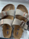 ເກີບໜັງງົວເຕັມ Birkenstock 2024 ພາກຮຽນ spring ແລະ summer retro ເກີບຫນັງແທ້ cork flat sandals ຜູ້ຊາຍແລະແມ່ຍິງແບບດຽວກັນ sandals ເສັ້ນດຽວ