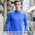 18 mùa đông 100% áo len cashmere nguyên chất nam cổ áo len cao nửa cổ áo len dày màu rắn bộ áo len đáy