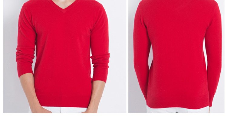 Áo len cashmere mùa thu và nam cổ chữ V 100% áo len cashmere nguyên chất làm dày đầu áo len cổ chữ V trẻ trung tăng áo len bomber nam
