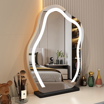 Internet celebrity princess makeup mirror with light led dressing table mirror smart desktop dressing mirror ins style beauty cloud mirror