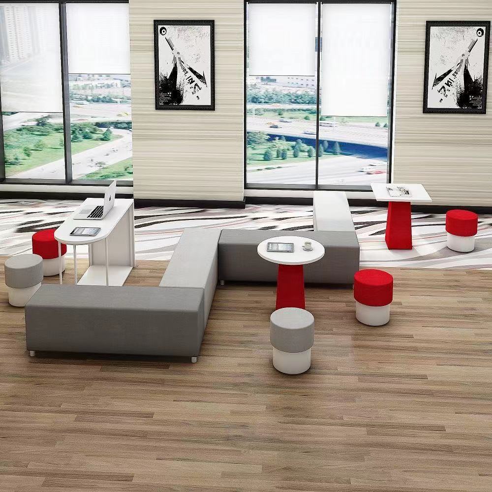 Creative Strip Cotton Fabric Profiled Modern Fashion Sofa Rest Negotiation Office Personality Tea Table Sofa Composition