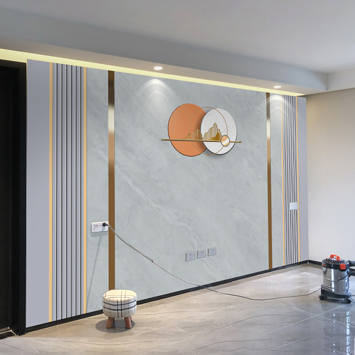 Light and luxurious new film and film protection wall 8d Living room Marble Veins decorative TV Background Bamboo Wood Fiber Integrated Wall Panels-Taobao