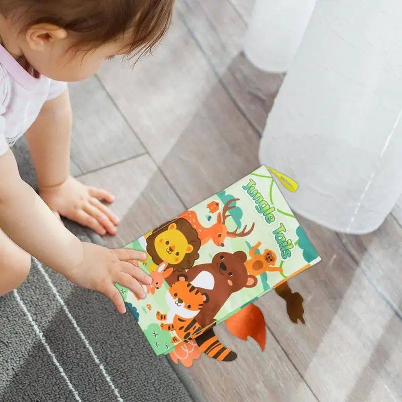 crinkle sensory books for babies soft fabric animal tails cloth book crinkle sensory books for babies soft fabric animal tails cloth book