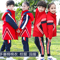 Winter Childrens school uniforms Autumn winter clothing cotton clothes Primary students 1st grade class clothes suit red kindergarten garden dress thickened