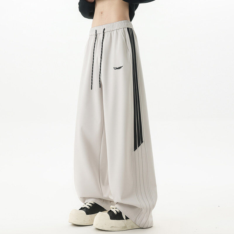 Xianchuan American-Style Heavyweight Three-Stripe Tape Sweatpants for Women and Men, Autumn and Winter Trendy Brand Loose Casual Drape Straight-Leg Sports Pants