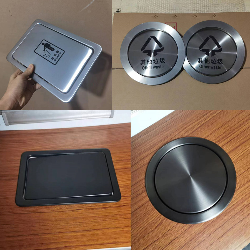 Kitchen hearth embedded integrated barrel square large number washing desk suspended clamshell black toilet into the wall bin-Taobao