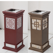 Indoor vertical ashtray KTV bar stainless steel trash can with ashtray Shopping Mall smoking room trash can