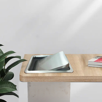 Countertop embedded square trash can stainless steel basin table built-in garbage cover flip cover sales department