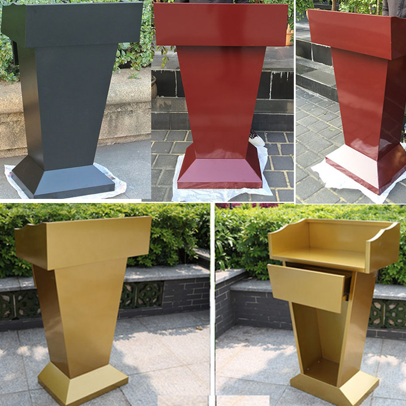 Hotel Welcome Table Coach on duty class Pre-class teacher lecture stage stainless steel titanium alloy activities speaking platform on duty