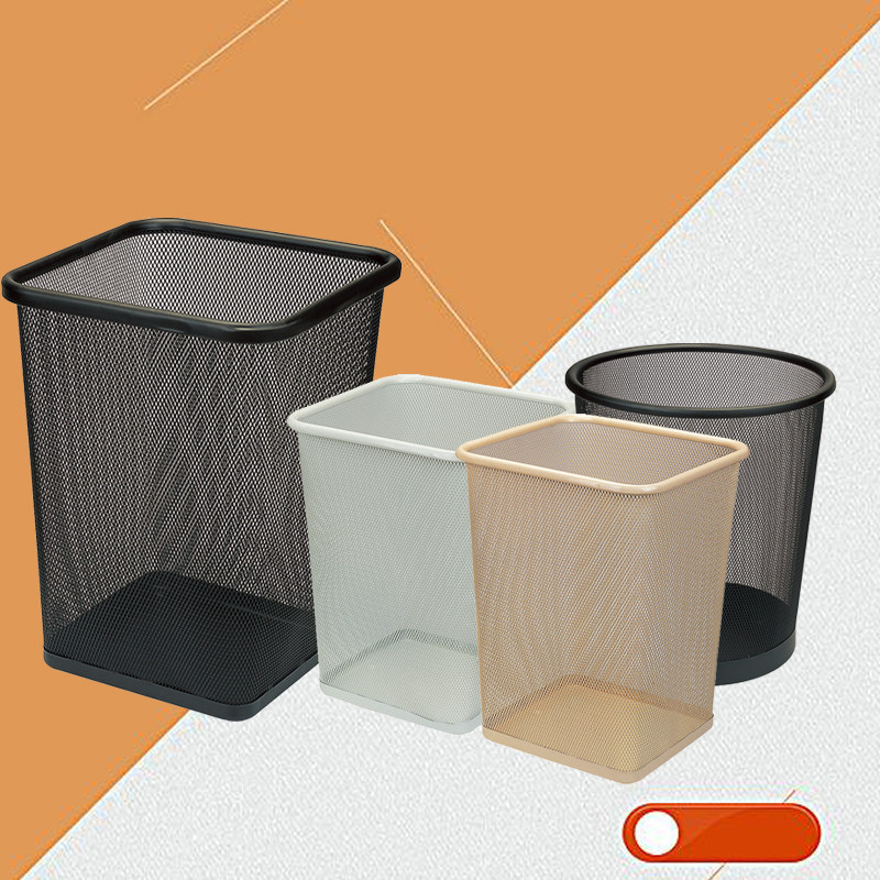 Trash Cans Round without lid Home Simple round hole bins Offices Stainless Steel Trash casks for Stainless Steel Trash Cans