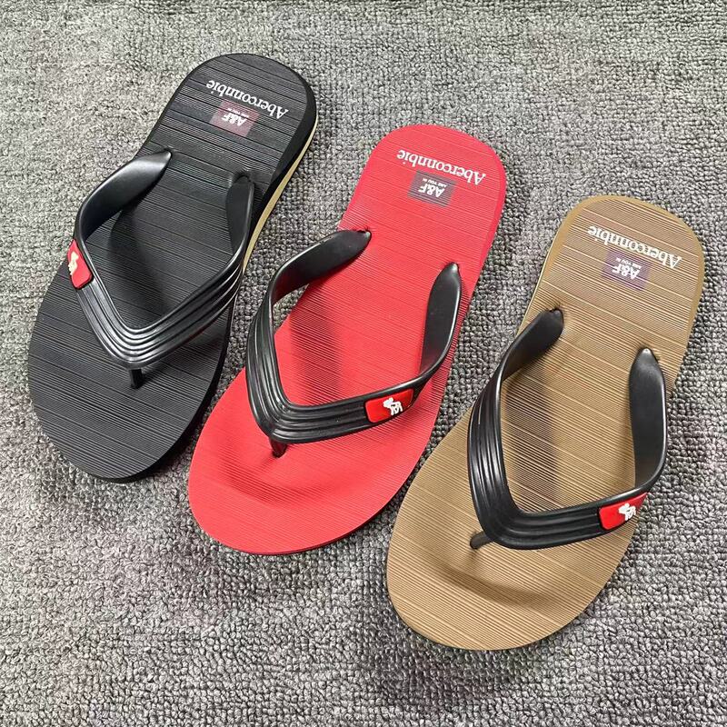 Fashionable Deer Flip-Flops, Summer Classic Thick-Soled Af Thong Sandals for Men, Lightweight Non-Slip Rubber Beach Shoes for Men