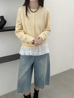 Seamless one-piece 100% wool cardigan for women autumn round neck soft and waxy 110 count ultra-fine merino knitted cardigan