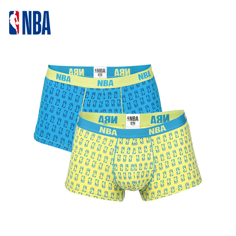 NBA men's underwear print boxer shorts boxer shorts cotton sweat-absorbing breathable shorts safety pants 2 pack