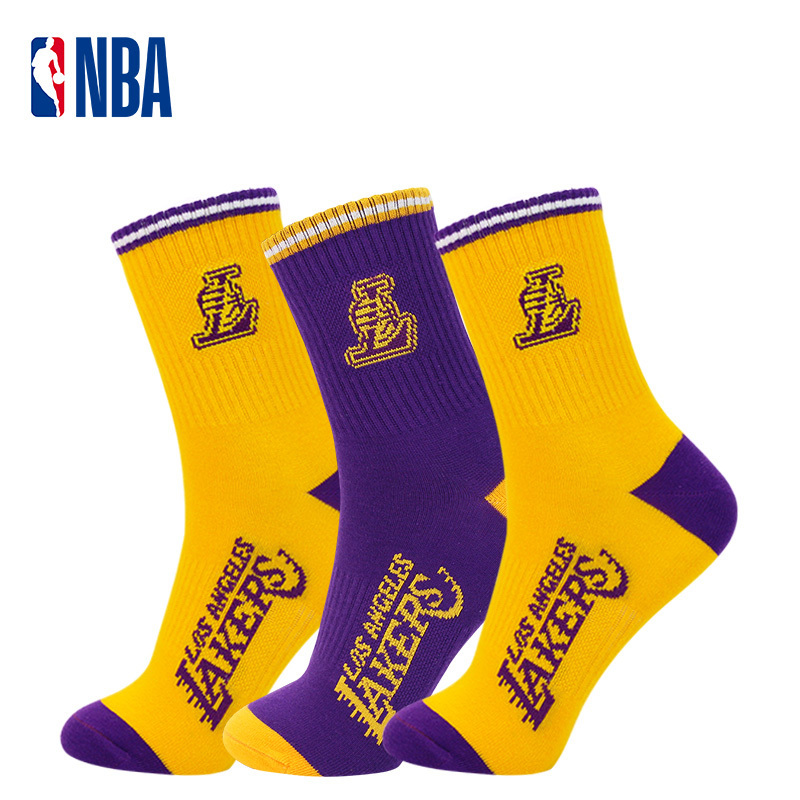 Nba Casual Sports Socks Men's Mid-Calf Spring and Summer Cotton Socks Running Fitness Basketball Socks Lakers Bulls Knicks