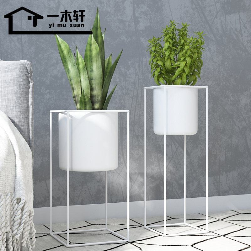 Nordic minimalist iron floor living room flower pot plant stand gold Ge flower stand creative simple balcony iron green plant stand