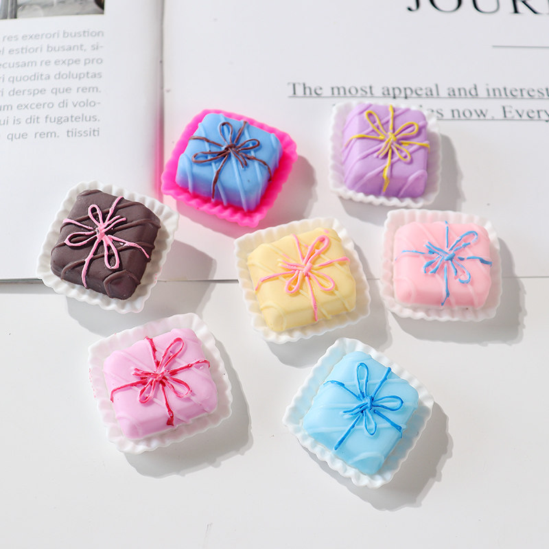 Leaf Sister Diy Silk With Gift Box Cake Resin Emulation Food Play Accessories Homemade Cream Mobile Phone Protective Shell material