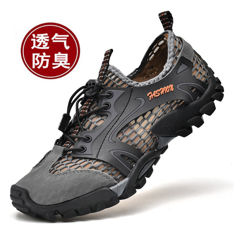 Clear Barn Handling Break Code Special Price Breathable Mesh Surface Sandals Outdoor Mountaineering Thick Bottom Covered Water Traceability Beach Shoe Men Pick Up Leaks