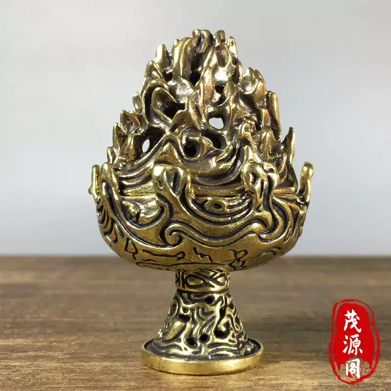 纯铜鎏金瑞兽朝天吼狮子熏香炉摆件家用茶道铜香炉摆件老铜器收藏