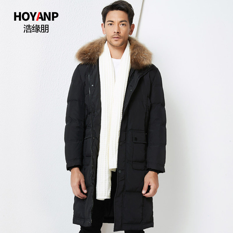 浩缘朋 男式中长款大毛领加厚保暖羽绒服 天猫优惠券折后￥109包邮（￥219-110）多款可选