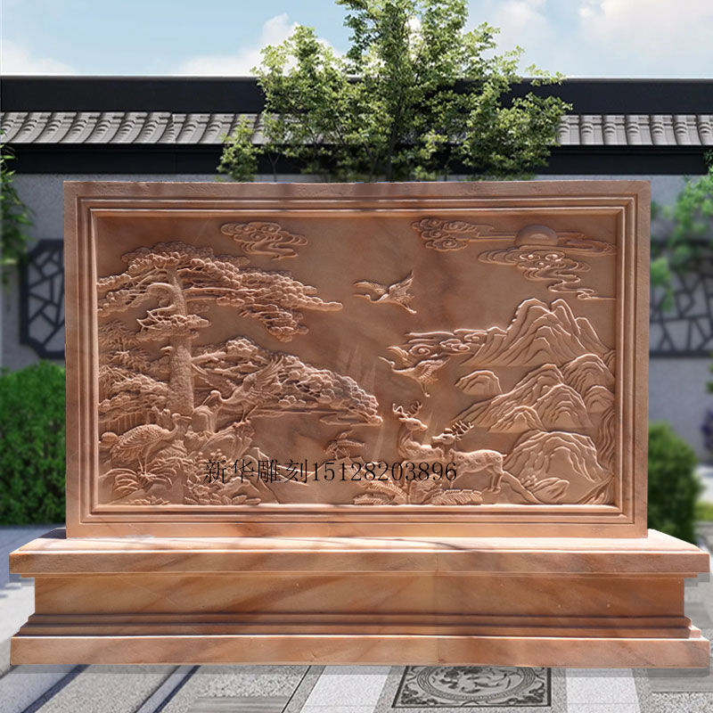 Stone Sculpture Relief Shadow Wall Wall Villa Courtyard Background Stone Night Xia Red Screen Chinese Photos Wall Small Courtyard Greet stone frescoes