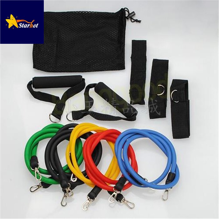 11pcs in 1 Set Latex Resistance Bands Tubes GYM Exercise for
