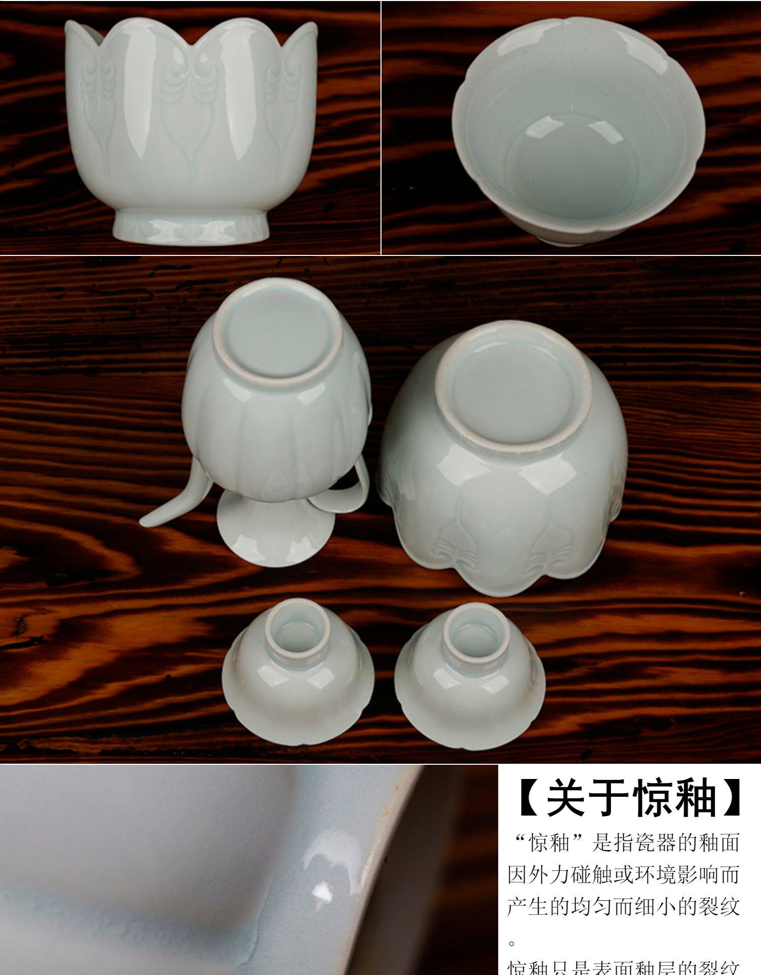 復古宋代湖田窯影青酒壺陶瓷執壺一壺一溫碗兩杯陶瓷酒具禮品套組|酒具