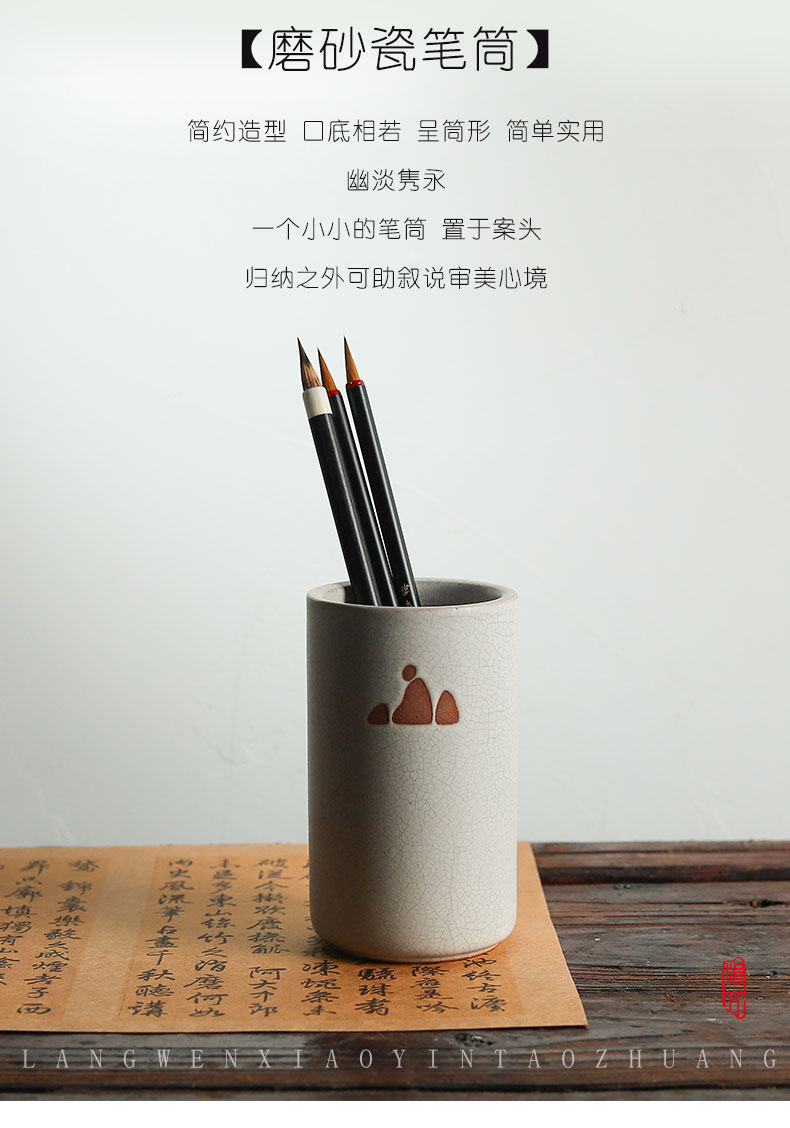 Wave prose ceramic zhuang four treasures fine furnishing articles adult calligraphy upscale gift set painting your up writing brush washer from three - piece pen brush pot water ink pad ink plate suit creative porcelain