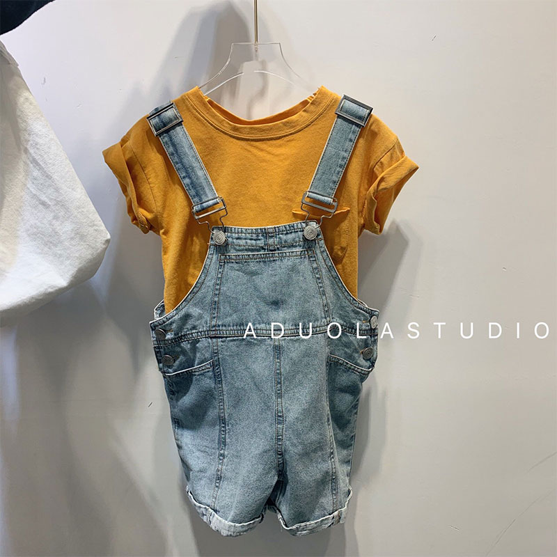 Quần yếm nam và quần lửng denim mùa hè 2019 mới dành cho trẻ em Hàn Quốc port quần short đường phố denim - Quần jean quần áo cho bé gái