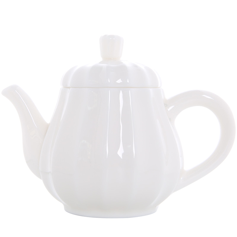 The professor dehua white porcelain teapot household contracted kung fu tea set ceramic single pot of suet jade mini tea