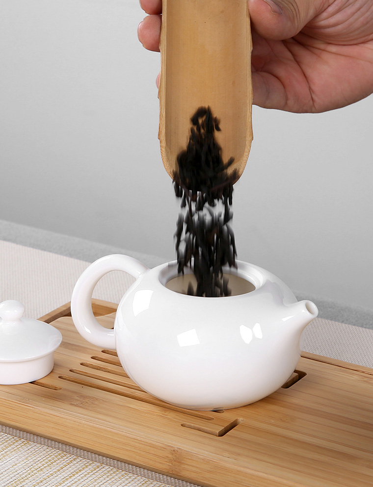 The professor dehua white porcelain teapot household contracted kung fu tea set ceramic single pot of suet jade mini tea