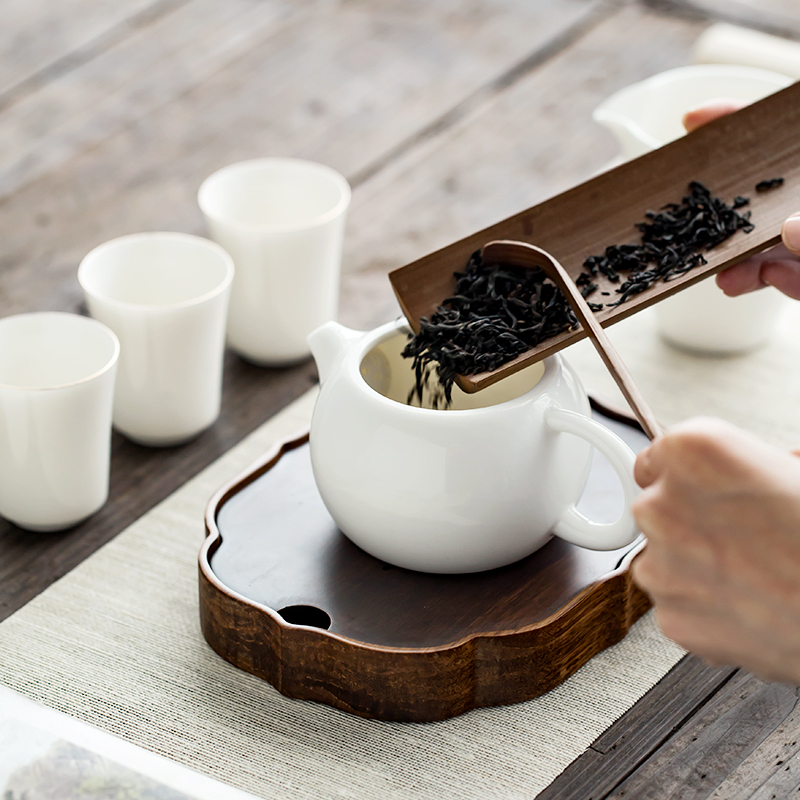 Dehua white porcelain beauty teapot single pot of household of Chinese style one size ceramic kung fu tea with filter device