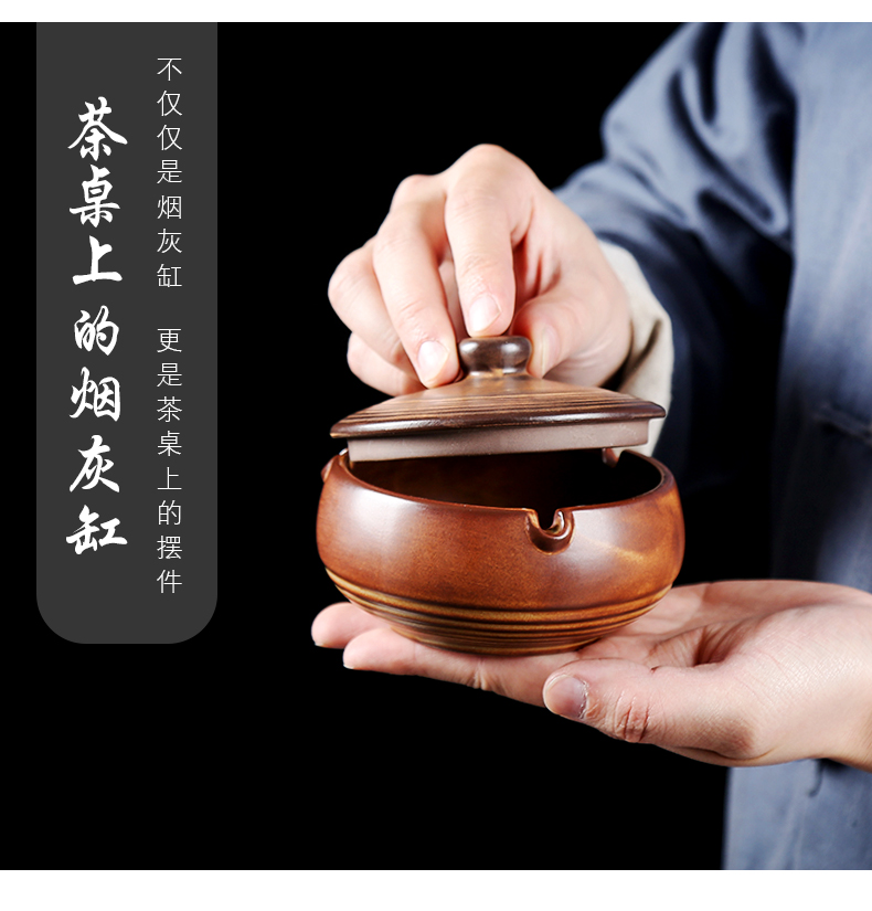 Creative size ashtray Chinese style restoring ancient ways move windproof ceramic ashtray home sitting room tea table office