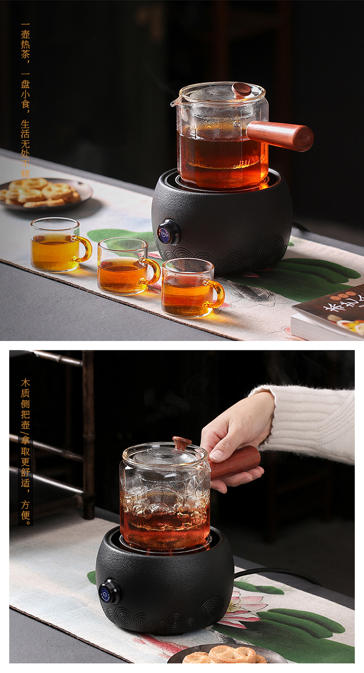 Flowers glass teapot fruit tea tea sets tea cup boiling tea pu - erh tea, black tea household electric TaoLu