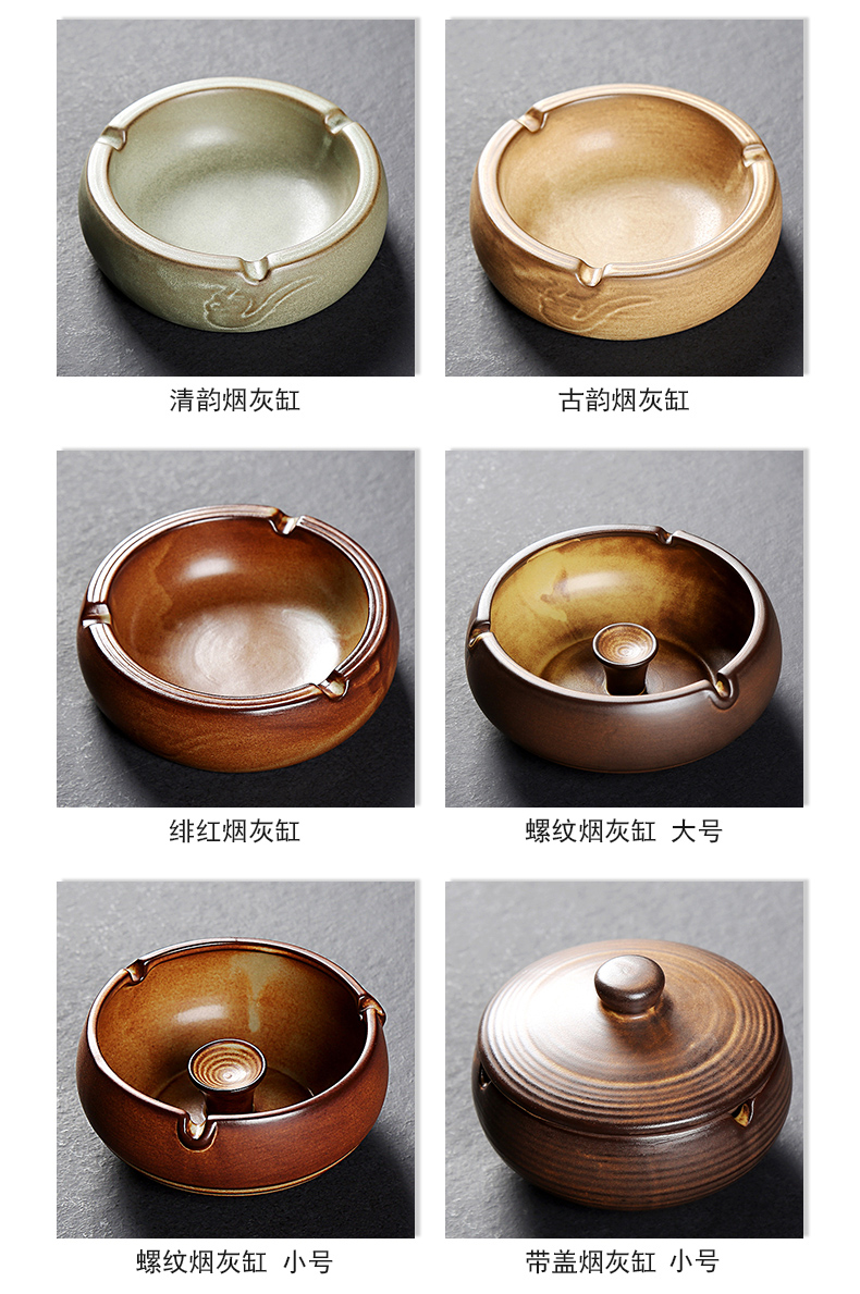 Creative size ashtray Chinese style restoring ancient ways move windproof ceramic ashtray home sitting room tea table office