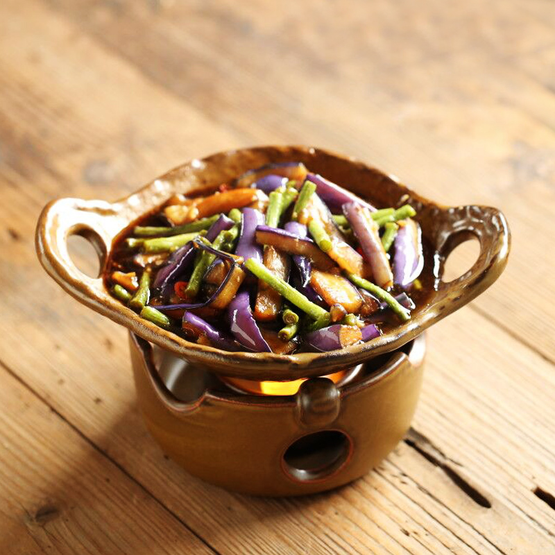 Dry pot pot of household ceramics tableware suite hotel hotel restaurant dedicated flame furnace solid alcohol small hot pot dish