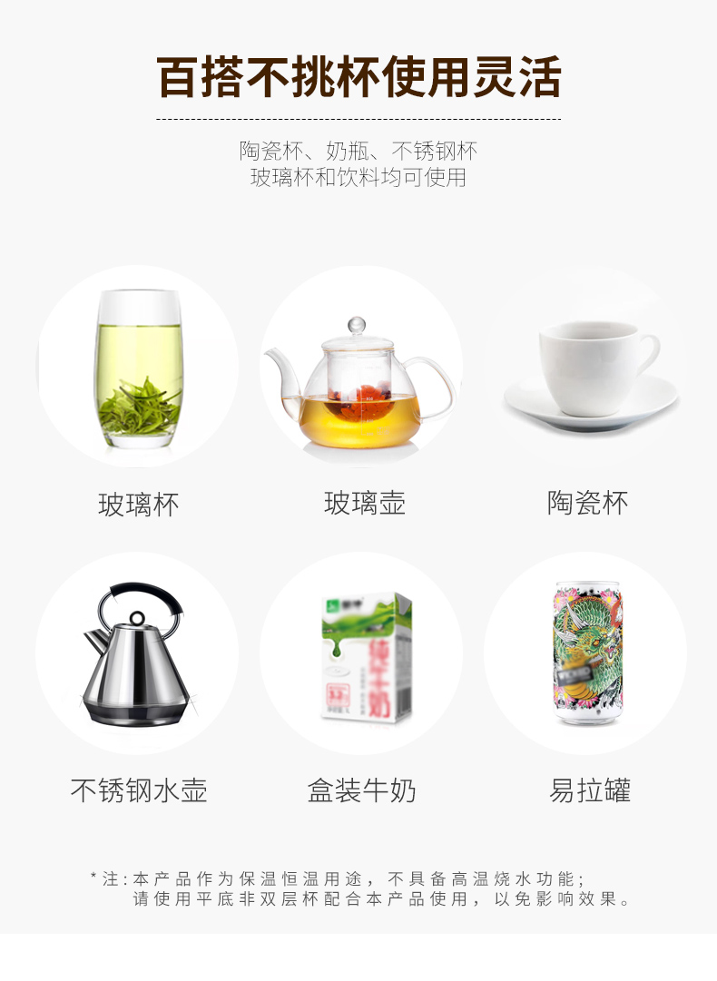 Thermostat heating glass ceramic cup pad insulation base office lovers warm the teapot cup of hot milk